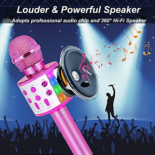 Bluetooth Karaoke Microphone with Led Lights N605926
