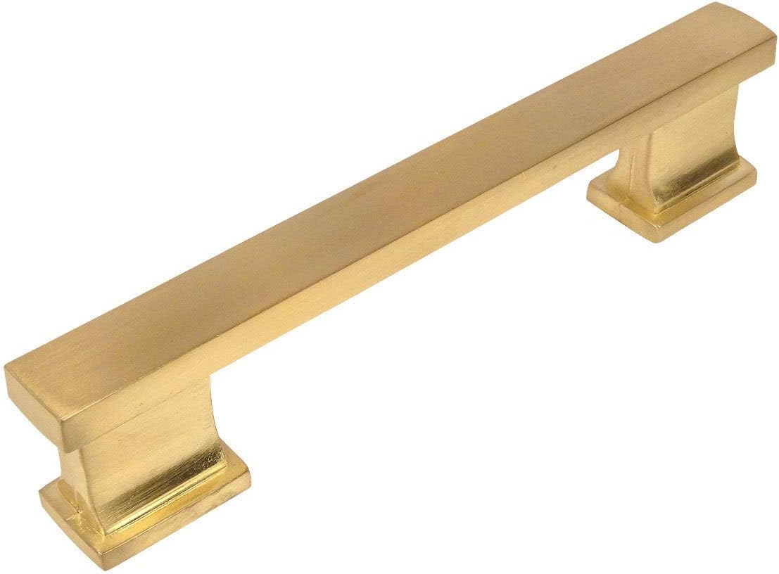10 Pack Brushed Brass Cabinet Hardware Handle Pull 4 Inch Hole Centers V319829