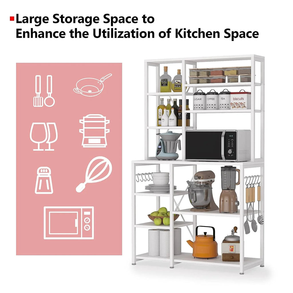 White Utility Storage Shelf Microwave Stand Z6115