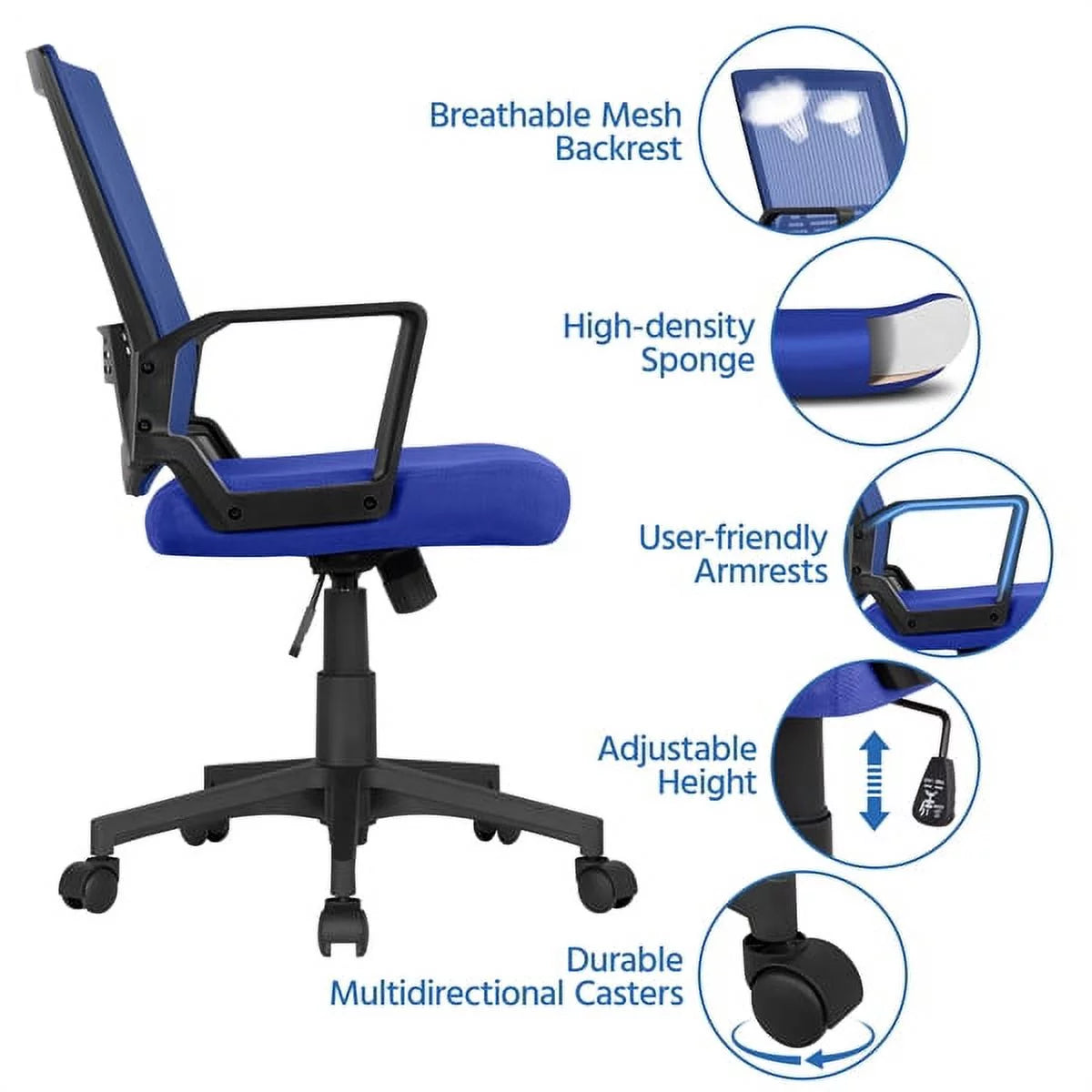 Blue Mesh Ergonomic Office Chair F39791