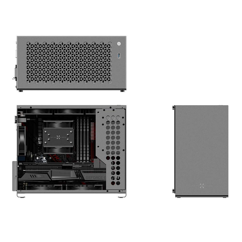 Dark Gray Aluminum Tempered Glass PC Case Y61741