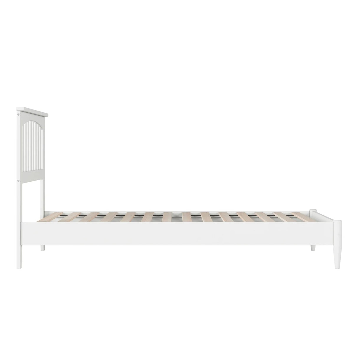 White Twin XL Solid Wood Low Profile Platform Bed T438