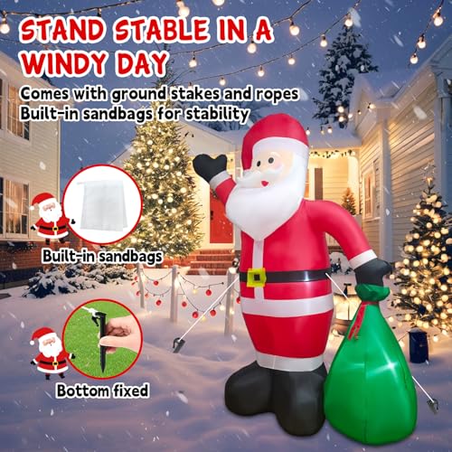 8 FT Inflatable Santa Claus with Gift Box X110109
