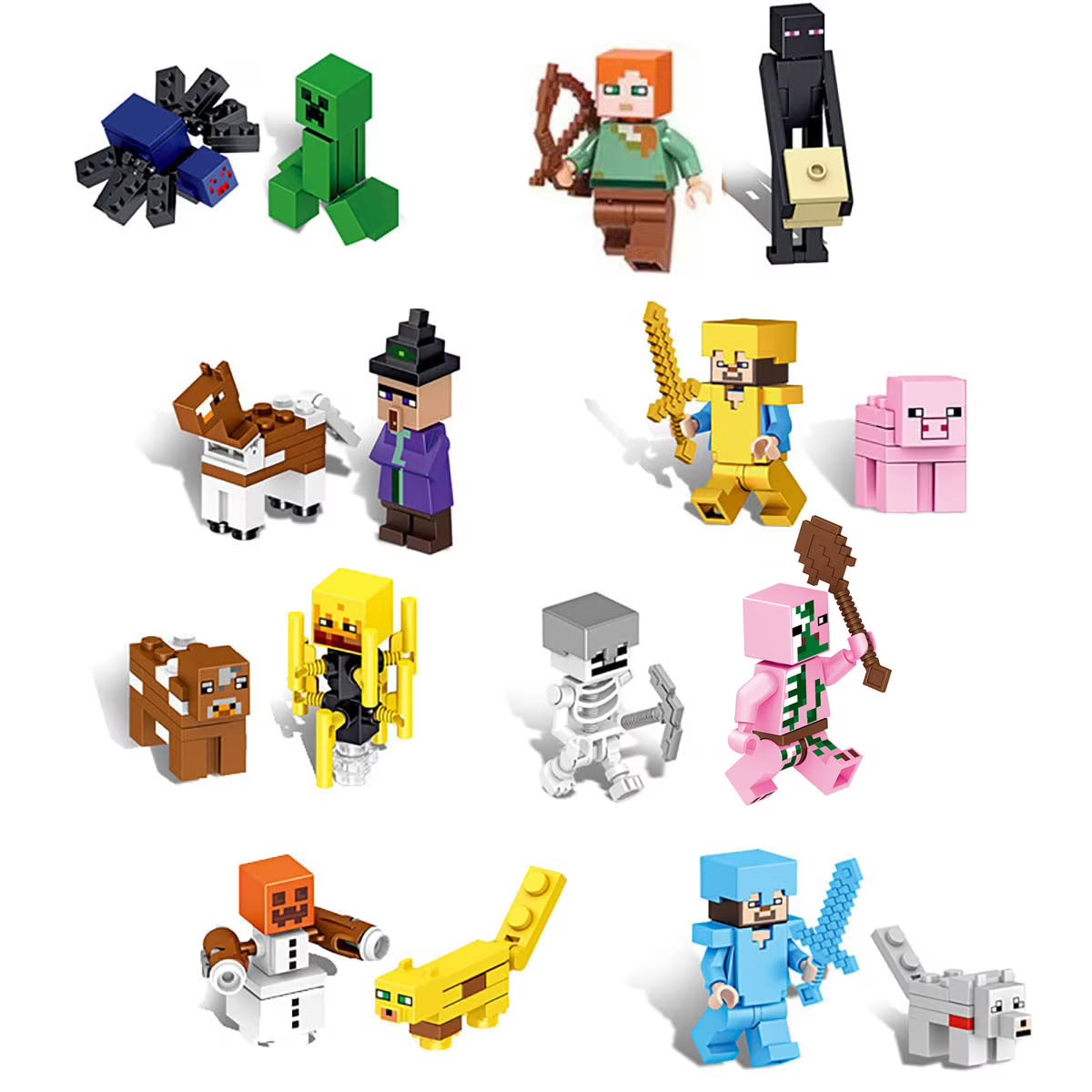 16 Pcs Action Figures Building Blocks Toys Set H76093