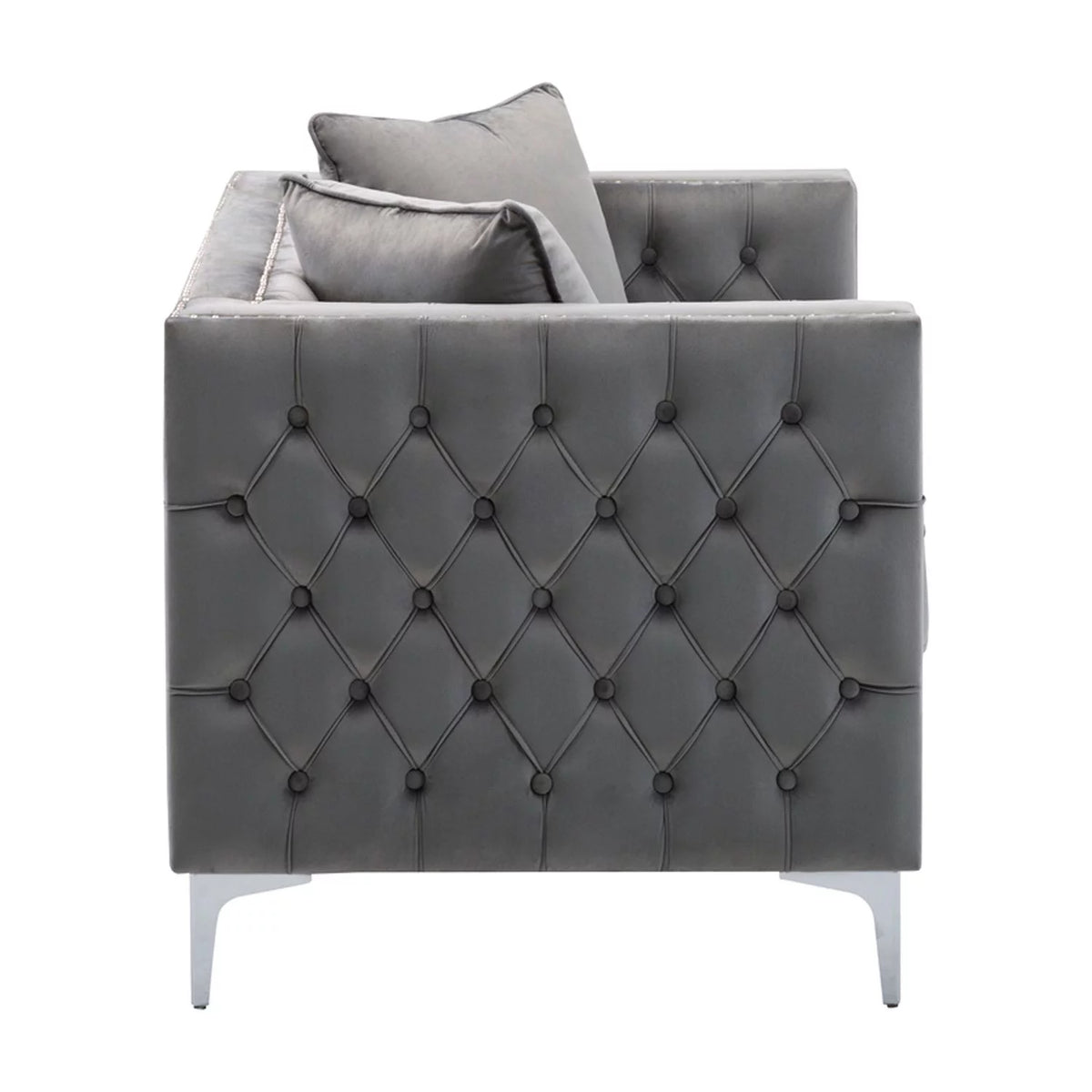 Gray Velvet Loveseat E707040