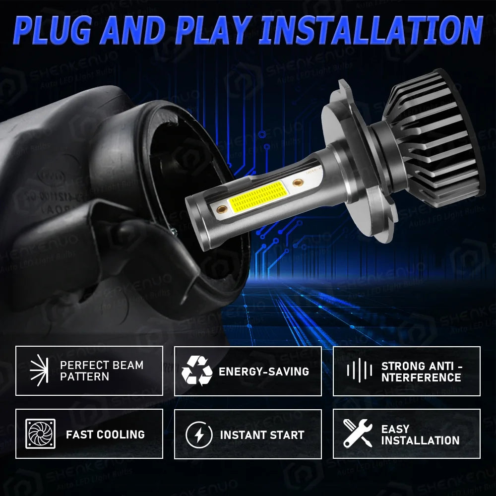 9003 H4 LED Headlight Bulbs 2pcs F3719