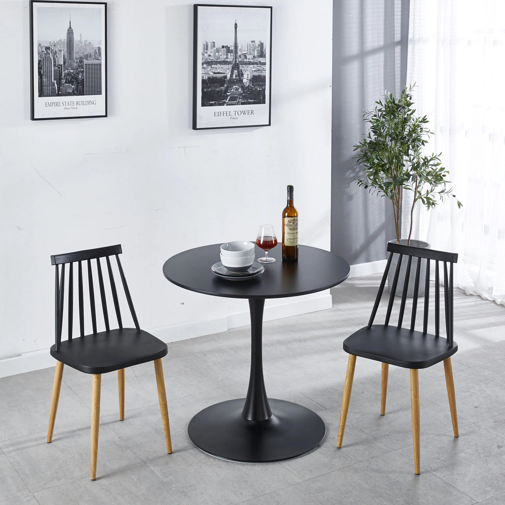Black Round Wood Dining Table B102341