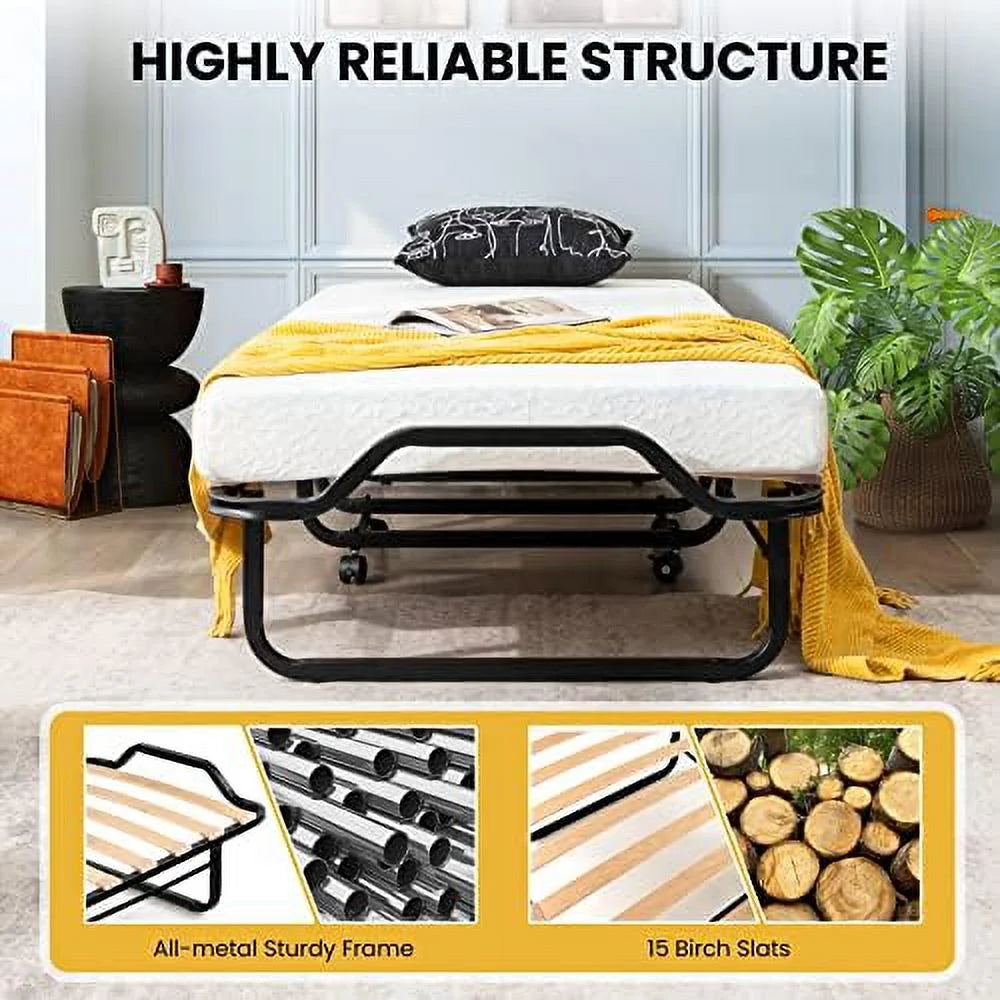 Folding Bed with 4 Inch Memory Foam Mattress N250646