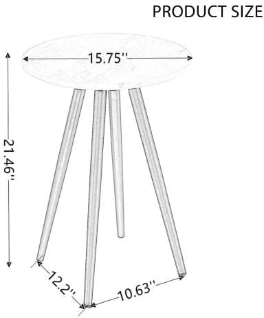Faux Marble End & Side Table with Dark Gold Metal Legs F154113