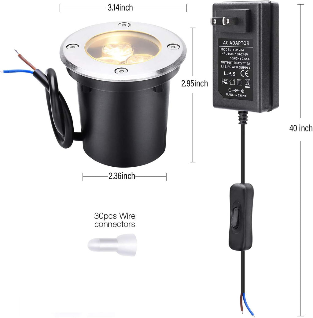 6 Pack 6W Warm White LED Landscape Lights V17117