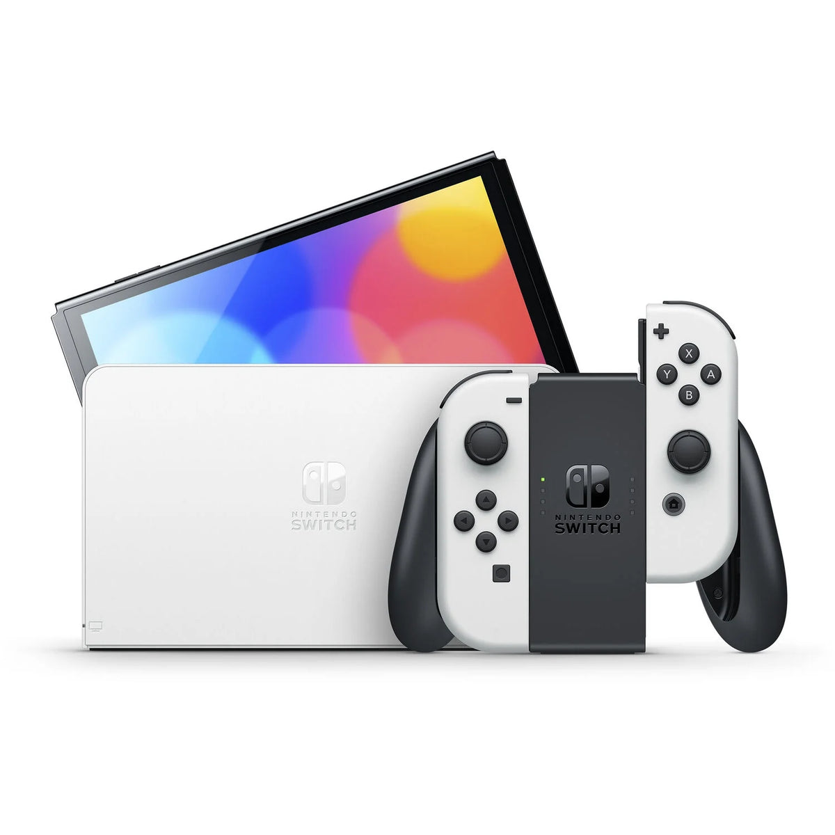 Nintendo Switch OLED Console White with New Super Mario Bros. U Deluxe, Screen Cleaning Cloth Bundle Z5030