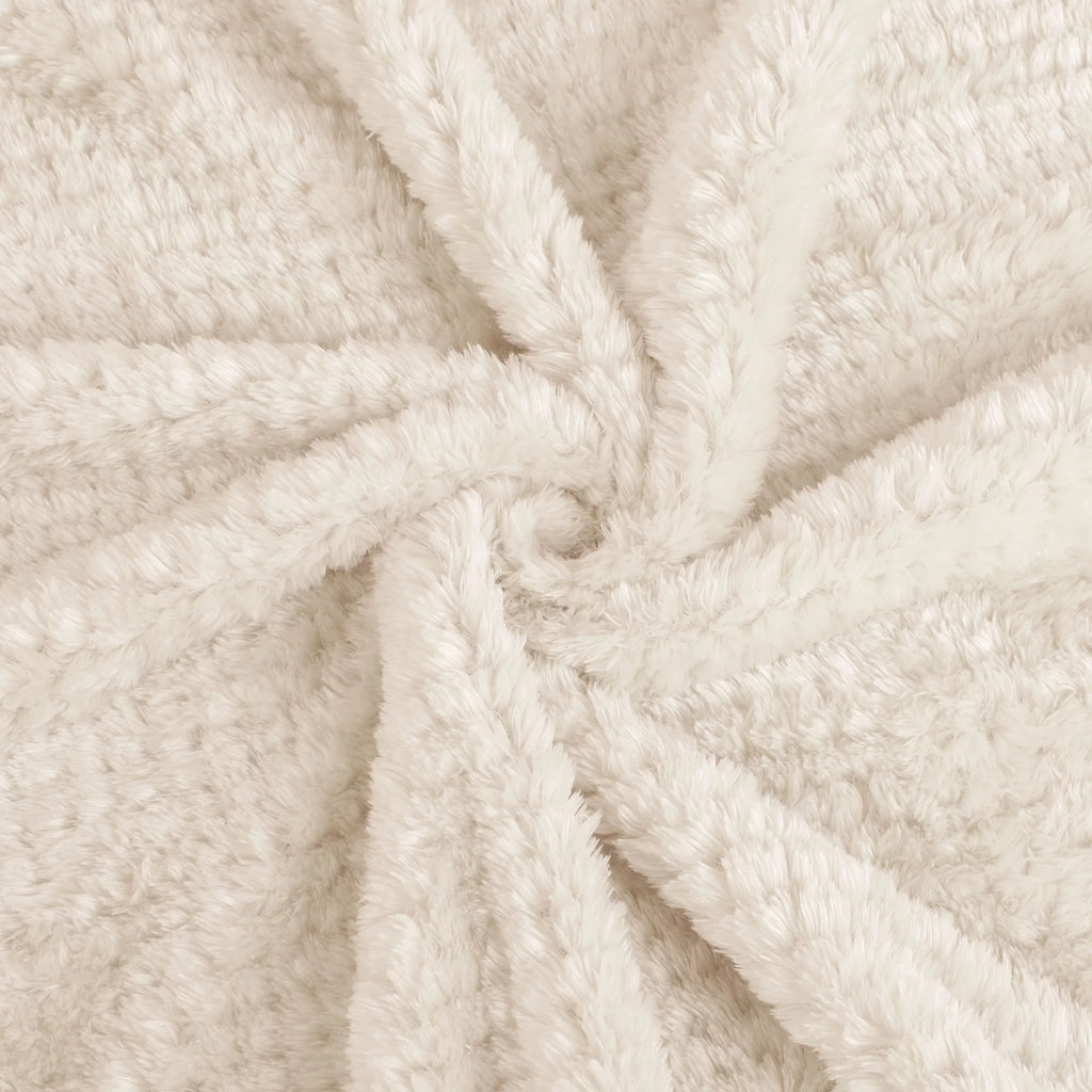 Fleece Bed Blanket Beige 78"x90" H180