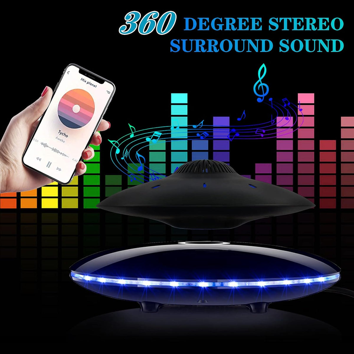Magnetic Levitating Bluetooth Speaker with LED Lights Base P600964