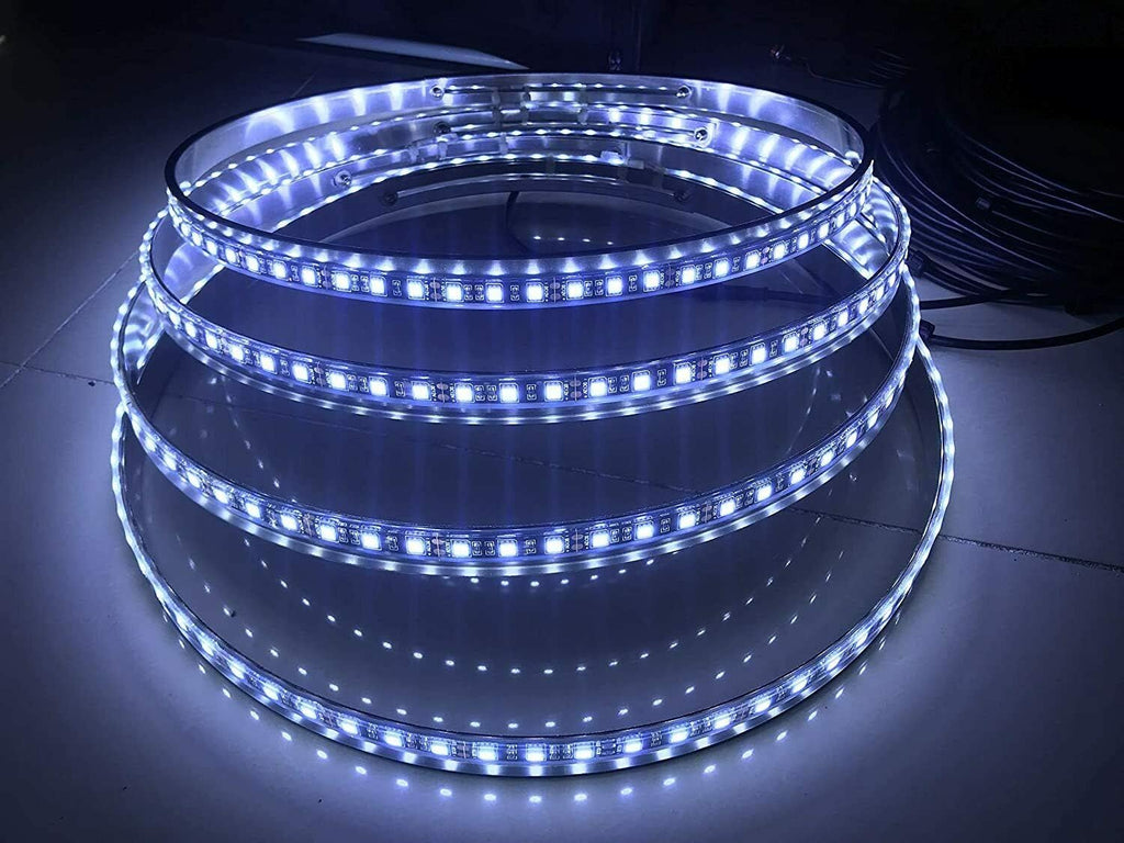 4PCS Pure White Wheel Rim Lights with Underglow Strip F120