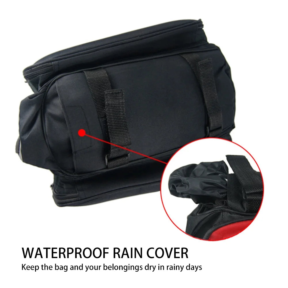 Rear Seat Bag Expandable MTB Bike Rack Bag with Rain Cover T84033