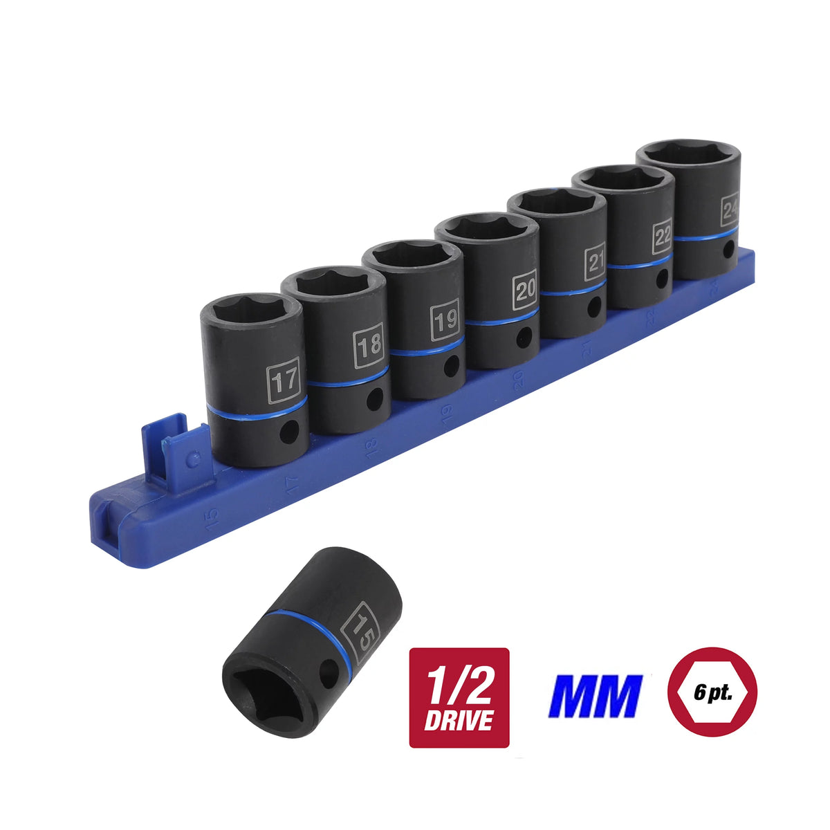 1/2 inch 9-Piece Impact Socket Set J75447