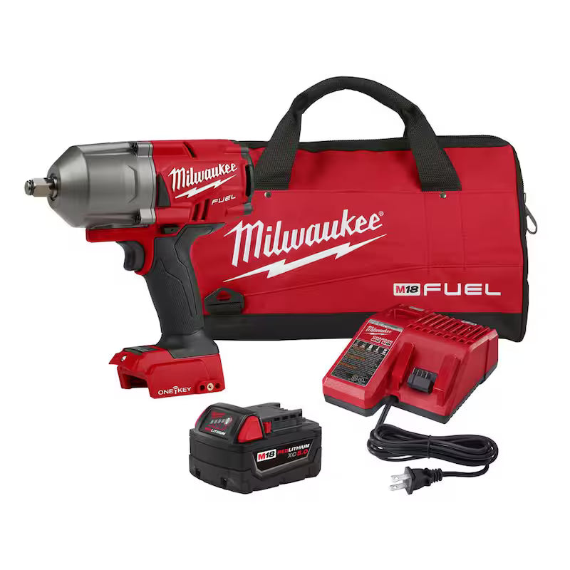 18-Volt Lithium-Ion Brushless Cordless 1/2 in. Impact Wrench Kit with 5.0Ah Battery E8897