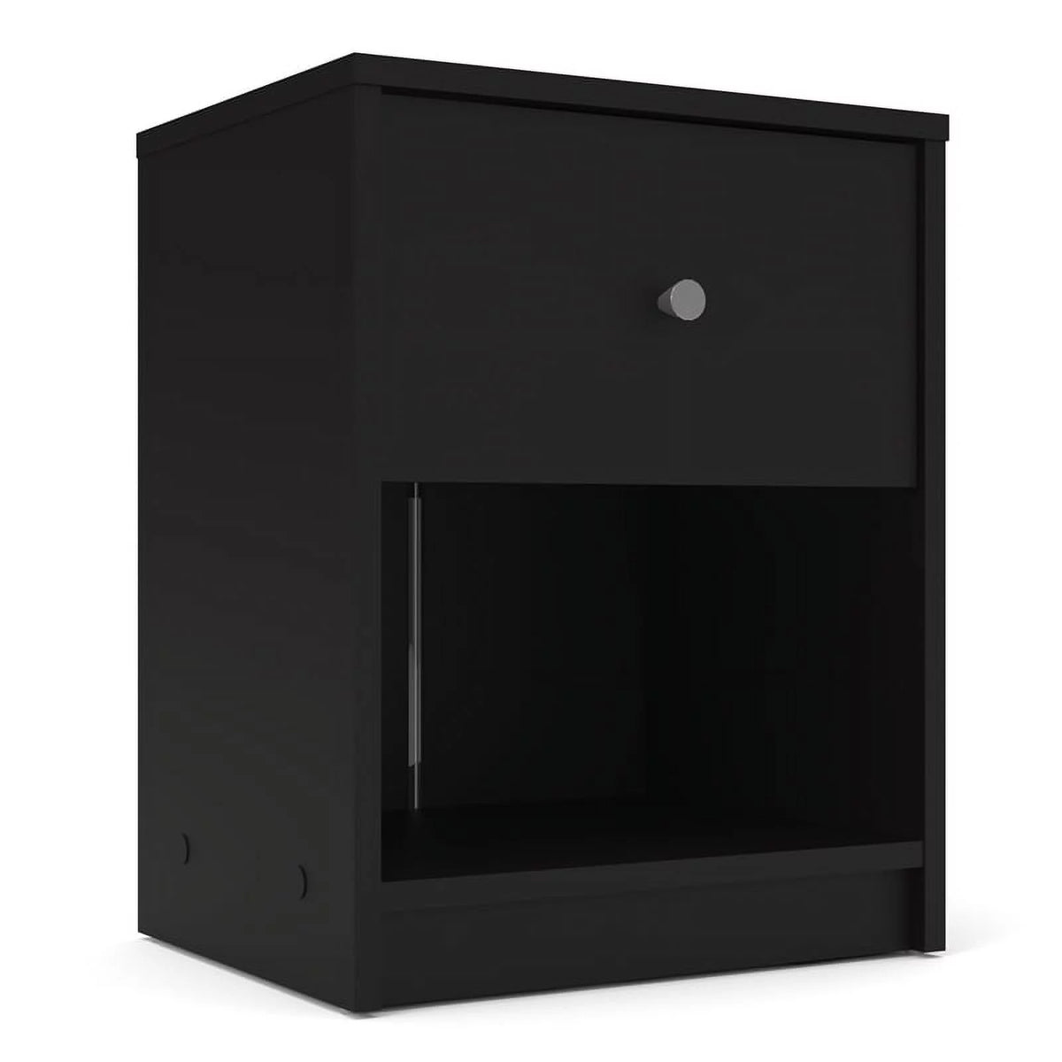 Black Engineered Wood 3 Drawer Chest 6 Drawer Dresser & Nightstand I1420
