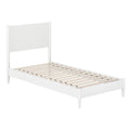 Twin XL Wood Low Profile Platform Bed in White O1047