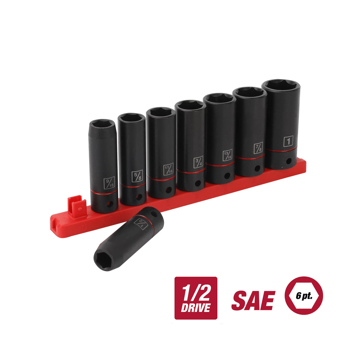 1/2 inch 9-Piece Impact Socket Set J75447