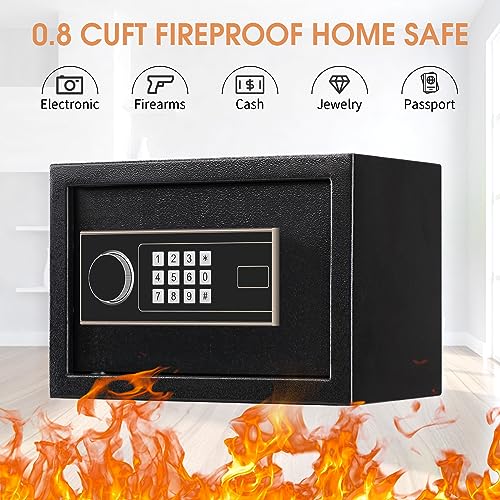1.0 Cubic Feet Fireproof Waterproof Digital Safe with Keypad Lock and Removable Shelf Q913354