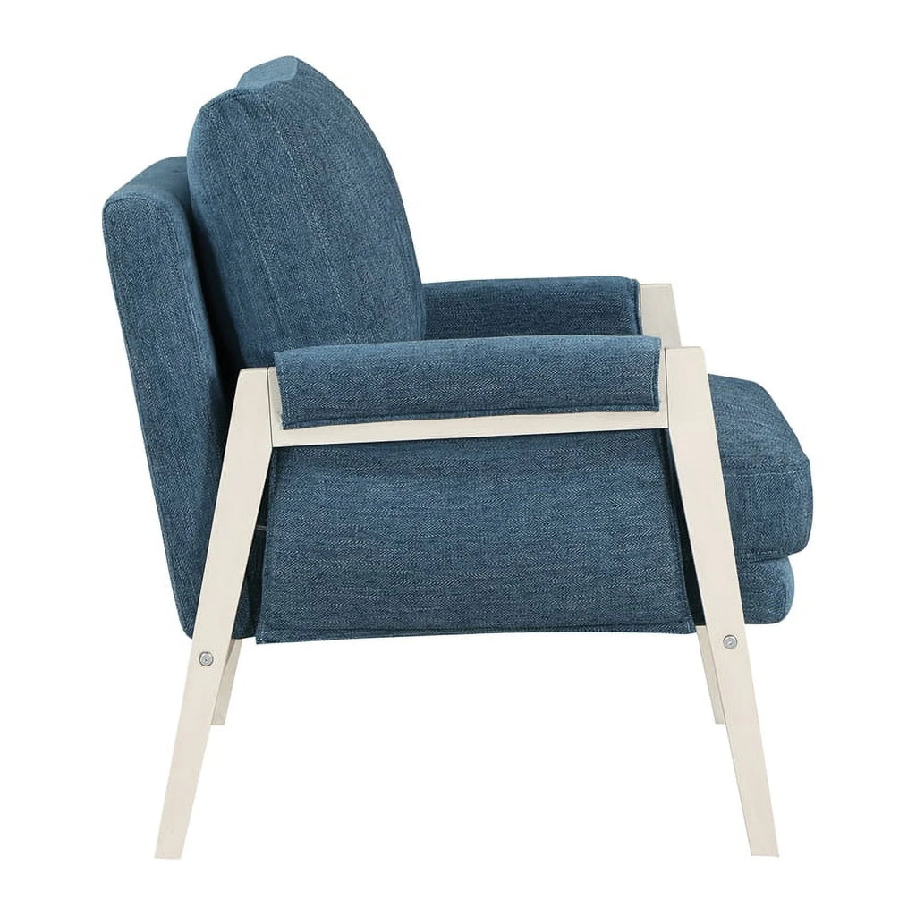 Blue Fabric Wood Frame Armchair K7279