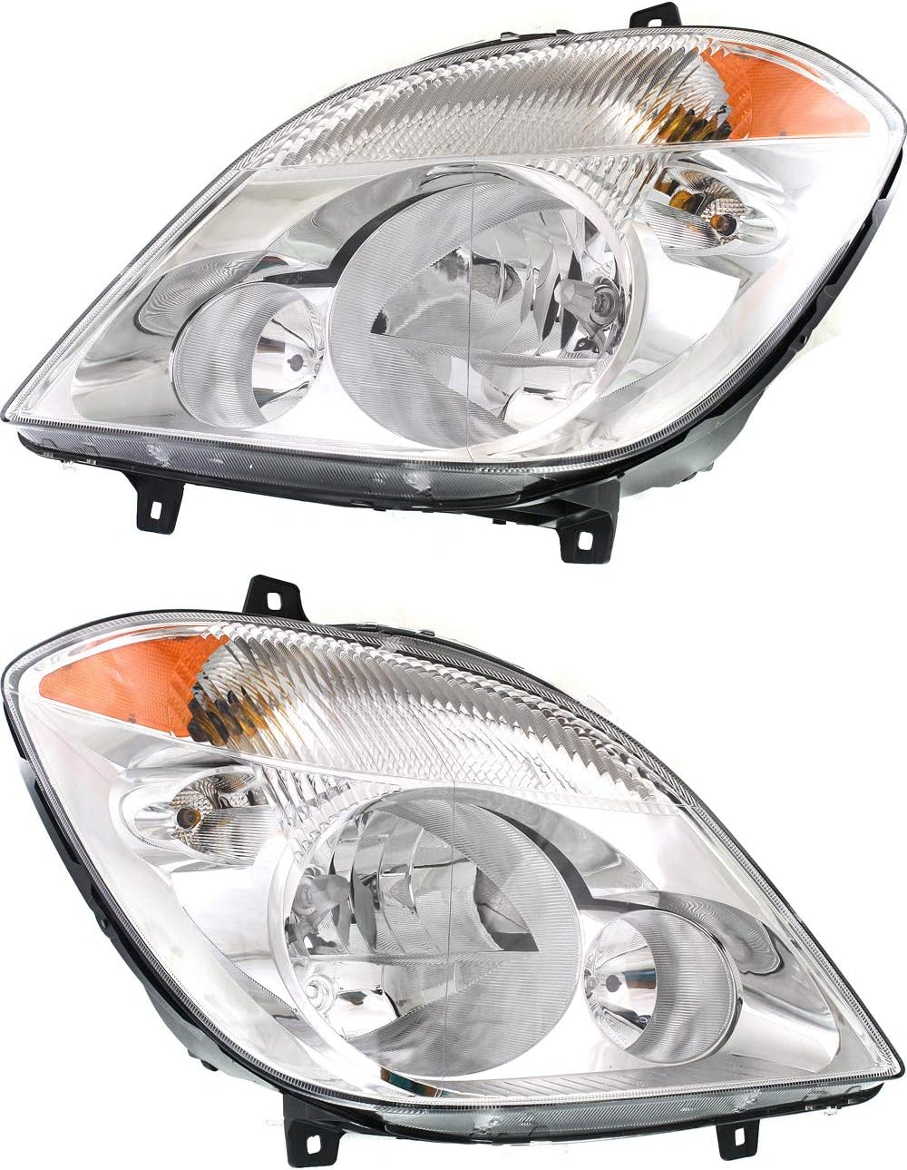 Headlight Set of 2 Halogen Clear Lens Chrome M5988