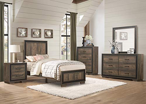 Twin Two-Tone Panel Bed L446929
