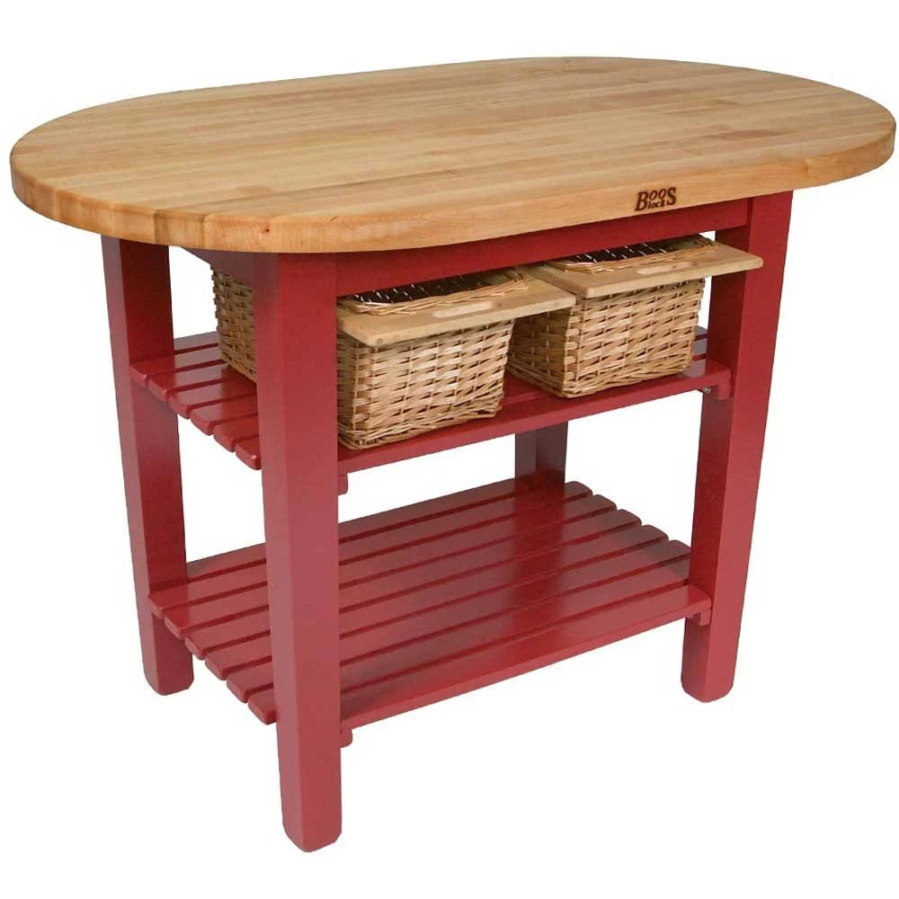 48 in Barn Red Eliptical Table T503