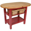 48 in Barn Red Eliptical Table T503