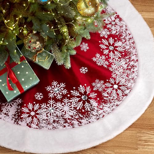 48 Inches Red Velvet Christmas Tree Skirt S79012