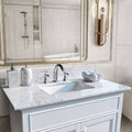 37 Inch Engineered Stone Bathroom Vanity Top with Ceramic Sink F51890