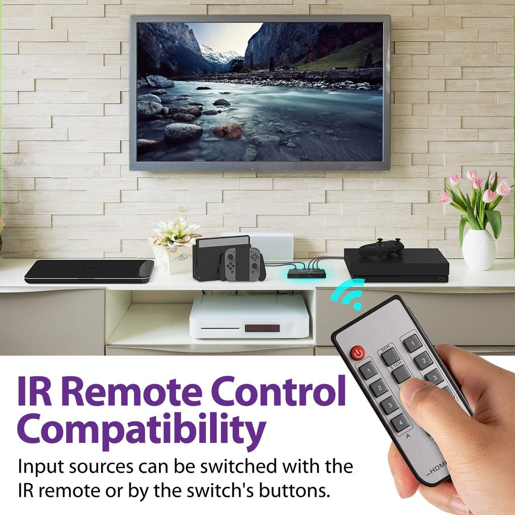 4 in 2 Out HDMI Matrix Switch Splitter with IR Remote Control G436752