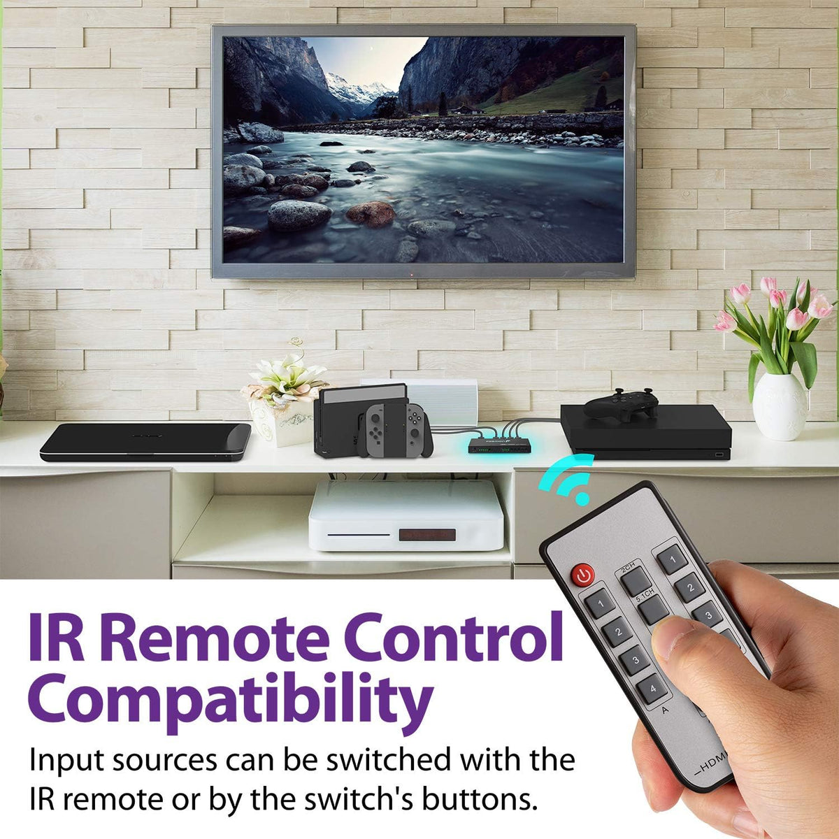 4 in 2 Out HDMI Matrix Switch Splitter with IR Remote Control G436752