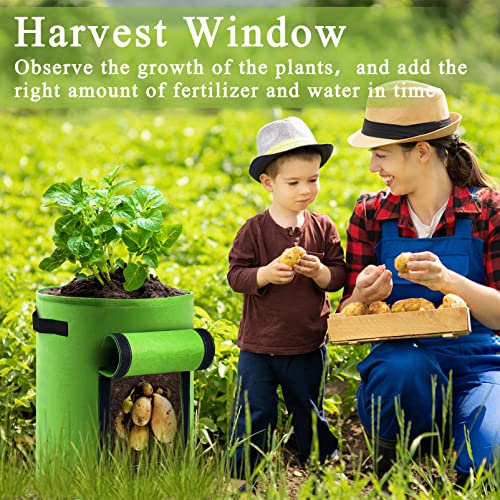 2 Pack 7 Gallon Potato Grow Bags with Handles and Access Flap Z675849