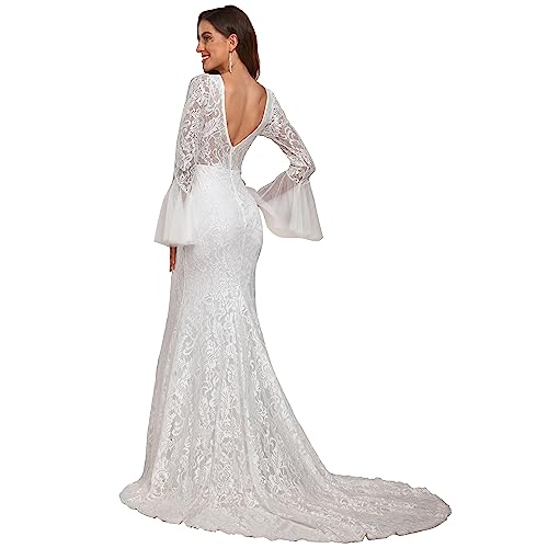 Sweetheart Illusion Neckline Lace Applique Bodycon Mermaid Wedding Dress O427