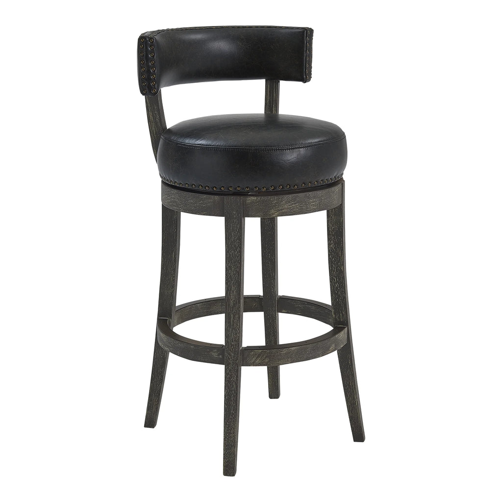 26" Wood Leather Swivel Counter Stool N36180