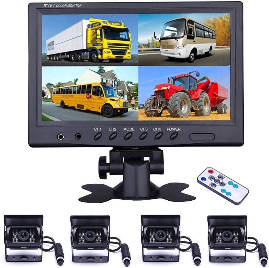 7 Inch 4 Split Monitor with 4 Cameras Waterproof Auto Camera with Cables M55411