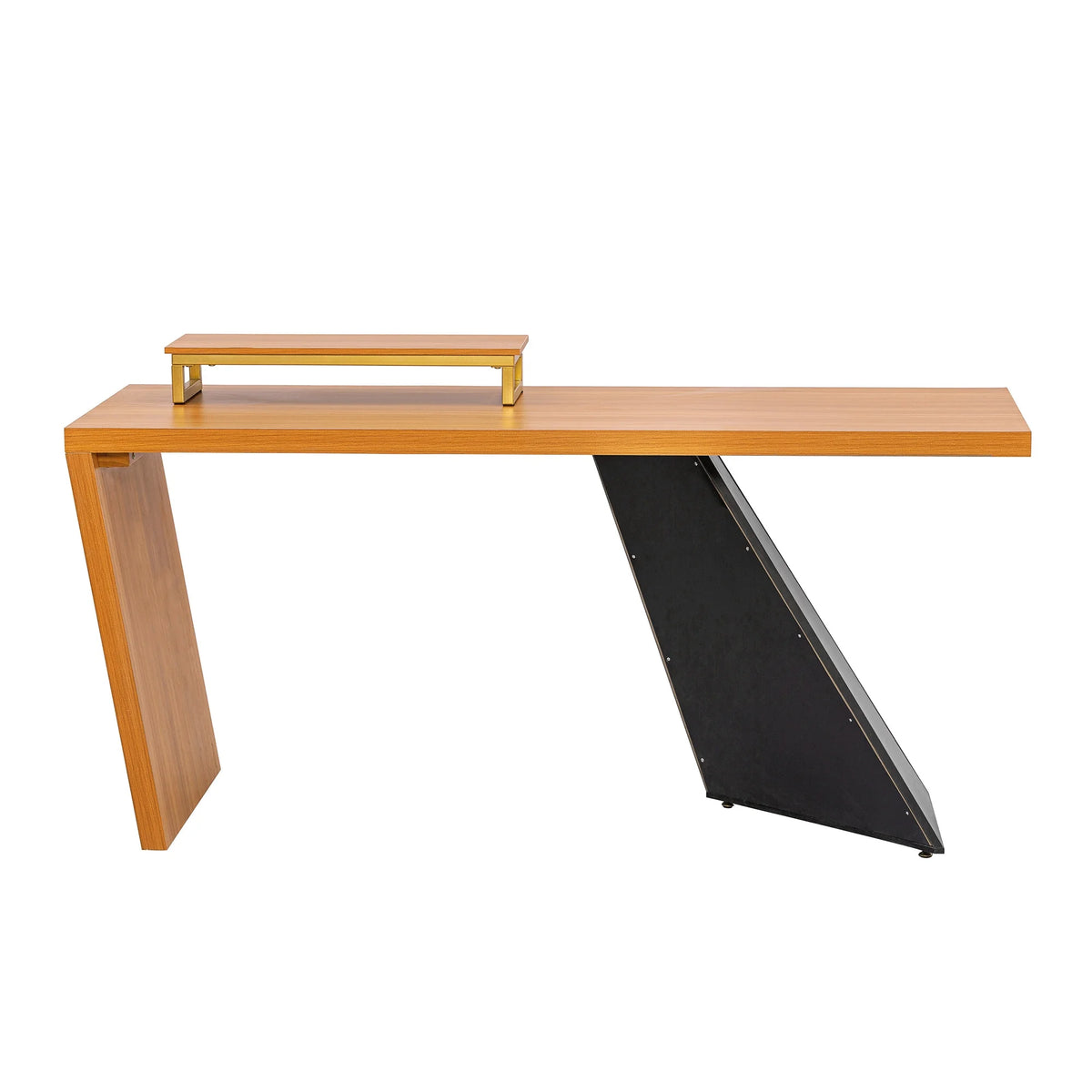 63" Rustic Industrial Wooden Writing Desk with Monitor Stand N849559