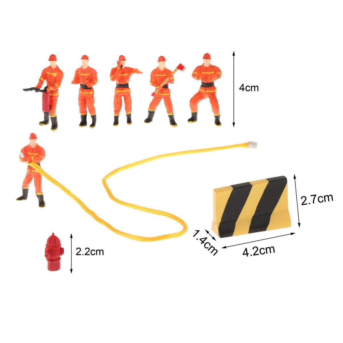 Miniature Firefighter Figures 1:50 Scale Model Train People Diorama Character W6636