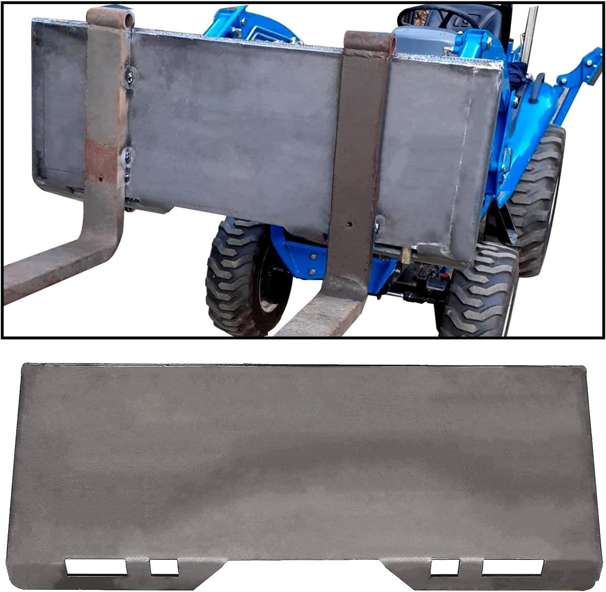 Unpainted Steel Quick Tach Attachment Skid Steer Mount Plate S172