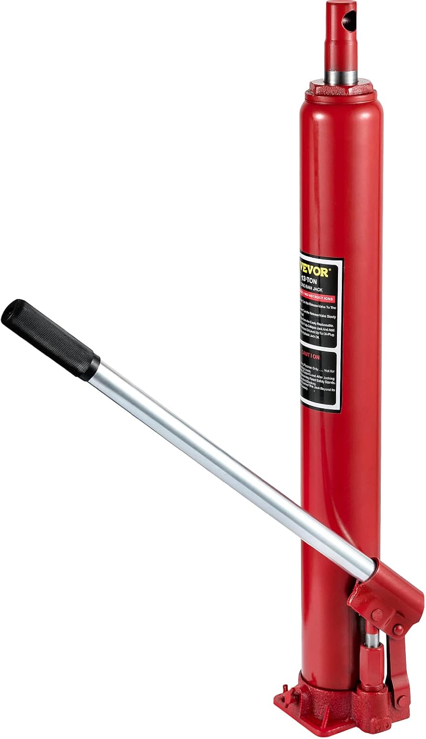 Hydraulic Long Ram Jack, 12 Tons Capacity, Red, Pack of 2 X396