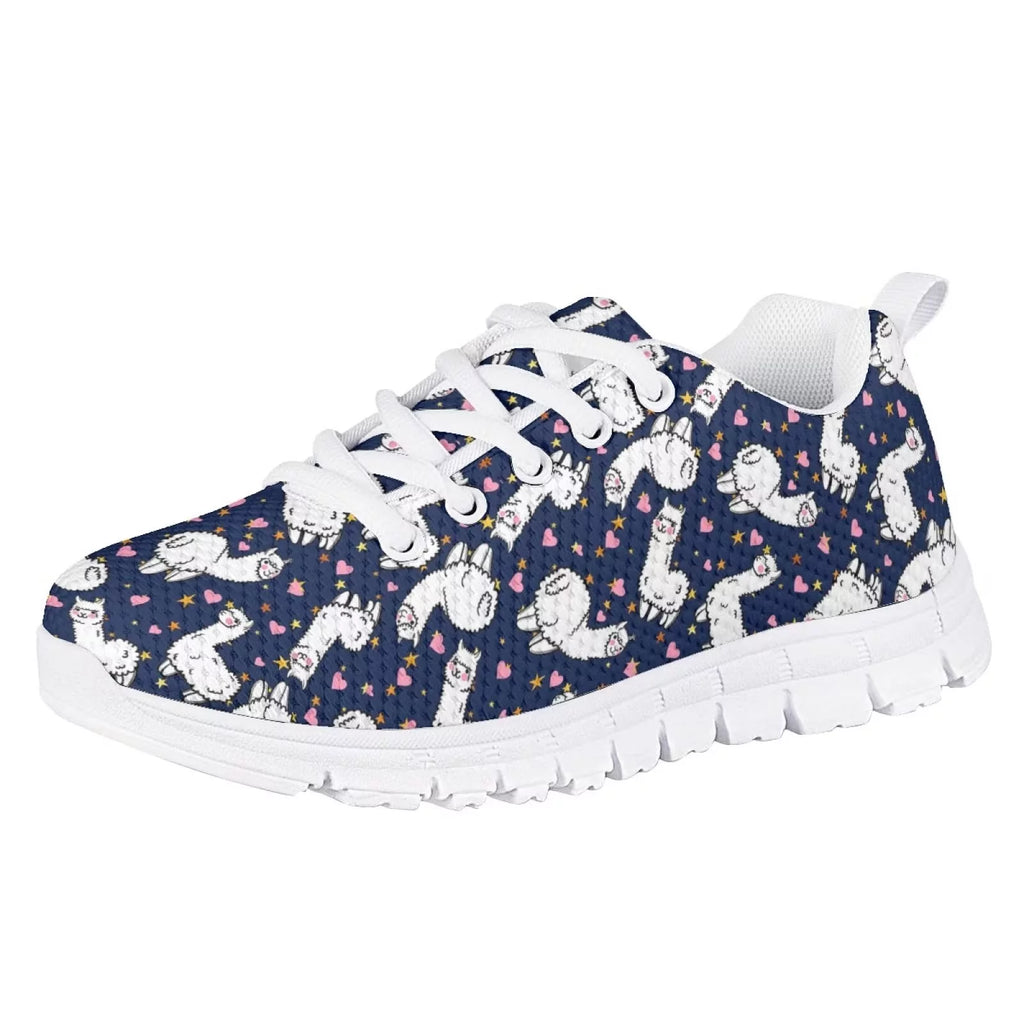 Sneakers for Girls Cartoon Alpaca Print Low Top Lace Up Size 11.5 C41493