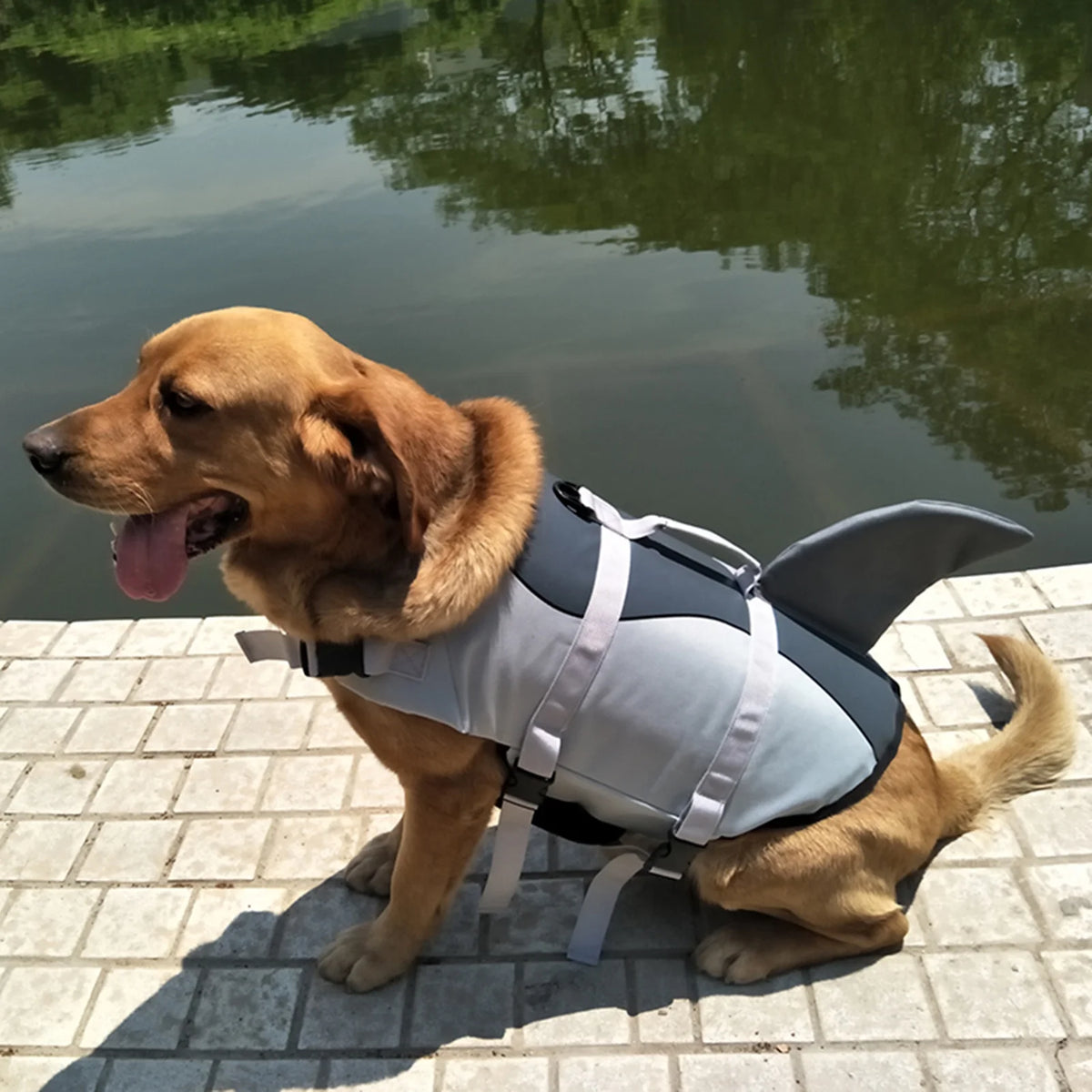 Dog Life Jacket Shark Swimsuit Vest Safety Wear J279479