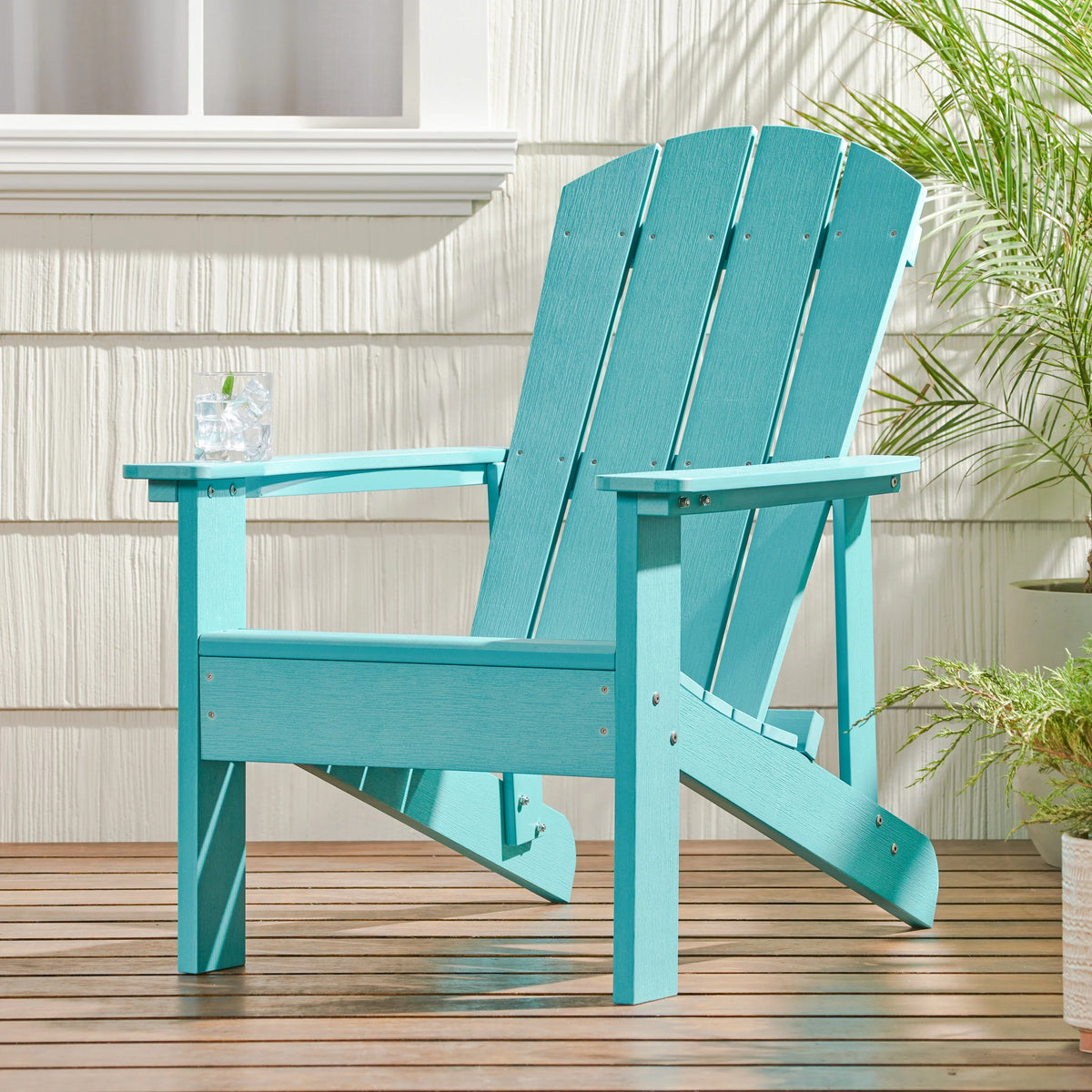 Teal Faux Wood Outdoor Adirondack Chair Z4975