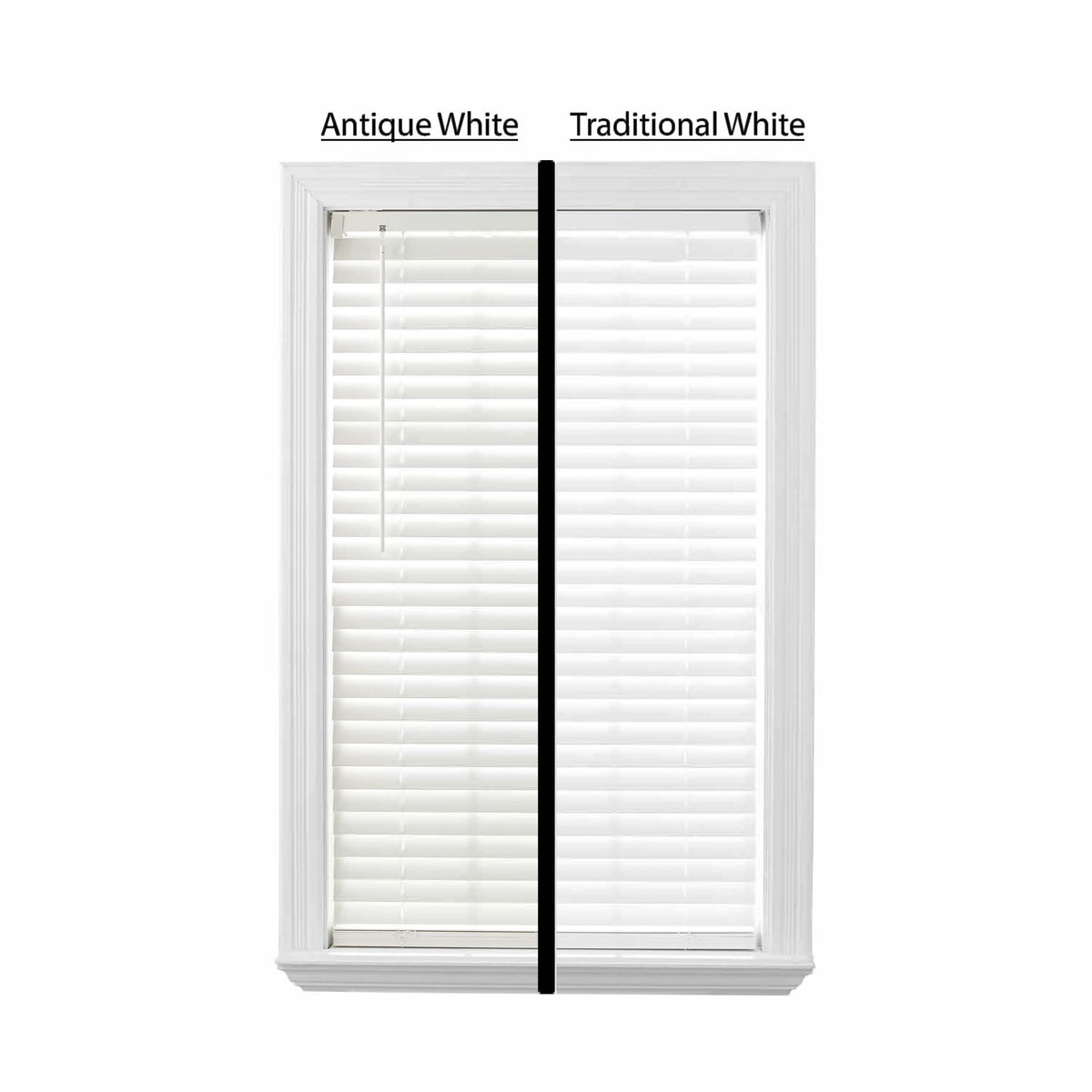 2" Cordless Faux Wood Horizontal Blinds, White, 47x64 Z63517