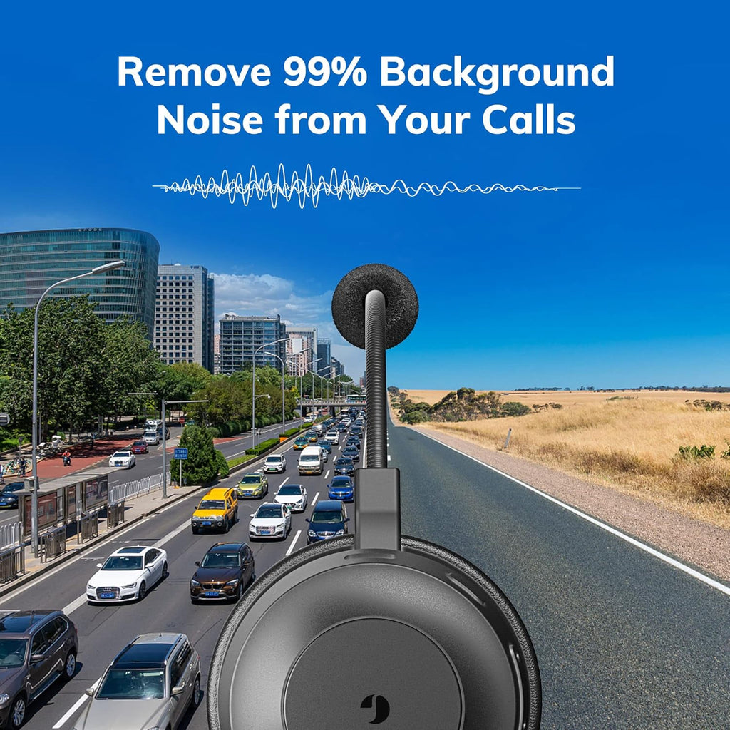Bluetooth Headset with Microphone, AI Noise Cancelling, 35 Hrs Talk Time H885