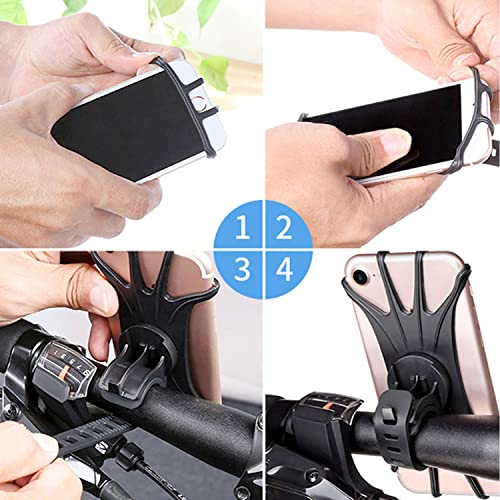 2 Pack Universal Bike Phone Mounts, 360 Rotation Silicone Holders X992939