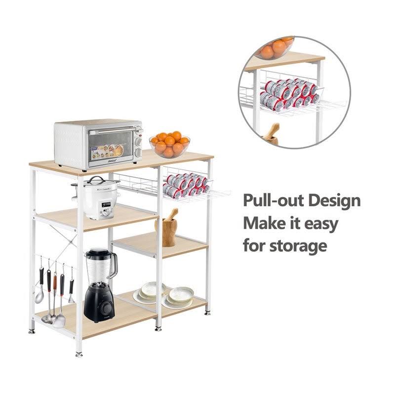 White Oak 3-Tier Metal Baker's Rack D4359