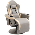 Manual Recliner Armchair PU Leather with Adjustable Leg Rest R344